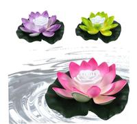 OnIUeZky Lutus Flottant Lotus pour étang 3pcs 7, 09 Pouces Lotus Light Lantern Piscine Flottante pour Le Jardin décor de l'étang Gradient Vert Bleu.