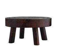 OnIUeZky Mini Tabouret en Bois Rond, Support de Plante en Bois au Milieu du siècle Porte-Fleuris