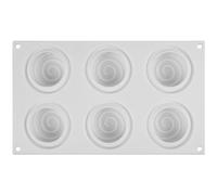 OnIUeZky Moule de silicone rouleau à la cannelle 6 Moules de silicone à cavité pour la cuisson résistante la chaleur et micro-ondes Moules desserts antiadhésifs pour la fabrication chocolat