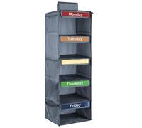 OnIUeZky Organisateur hebdomadaire des vêtements pour Enfants 5 Jours de Niveau de la Semaine Organisateur vêtements avec étiquette et Poche latérale 39x12 Pouces Respirantes Robustes suspendues pour