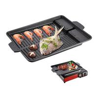 OnIUeZky Plaque de Grill 14.57x10.24 Pouces BBQ Rack Grill Grill Fonction Non cachée Plaque de Plaque d'allumette avec poignée pour Le poêle à gaz de Camping