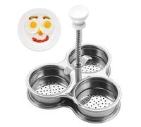 OnIUeZky Pouchoir à œufs en Acier Inoxydable Poached Egg Maker Egg Poacher Tasses à Vapeur cuiseur d'oeuf avec 3 Tasses pour Le Petit déjeuner Outil de Cuisson