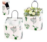 OnIUeZky Sac de Rangement Suspendu Mural 2pcs Organisateur de Poche Suspendue étanche avec Cactus Poche Organisateur Porte d'impression pour la Cuisine Dormitory Salle Bain 14.96x9.06x4.33 in..