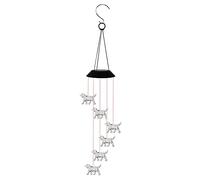 OnIUeZky Solar Wind Chimes Couleur légère Chogue Chien Suspendu à la Lampe à Contre-Vent LED pour Jardin