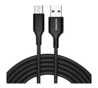 Oniverse Câble USB-A vers Micro-USB tressé 3 m Charge rapide 2,4 A PS4/Xbox/Android/PC Noir