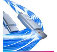 Oniverse Câble USB‑A → USB‑C LED 2 m - Charge rapide, 5 modes d'éclairage, Compatible PS5/Xbox/Switch