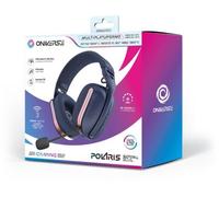 Oniverse Casque gaming sans fil Polaris, 7.1 virtuel, 33h, 2.4GHz/Bluetooth, LED, double micro, Bleu