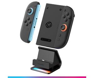 Oniverse Chargeur Manette pour Switch 2 - Fusion Dock - Station de Charge Joycon 2 Compatible avec Nintendo Switch 2, USB-C, Port USB-A pour Manette supplémentaire, 8 Modes d’Éclairage