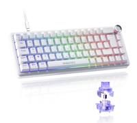 Oniverse Clavier Gaming magnétique Filaire 65% - Commutateurs Hall Effect, Rapid Trigger, Actionnement réglable 0,1 mm, Anti-ghosting, 8 000 Hz, LED, AZERTY, pour PC/Mac - Maegnus (Luxion White)