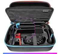 Oniverse Étui de Transport XXL pour Nintendo Switch 2, Switch, OLED - Explorer - Housse de Protection Antichoc, Velours Anti-Rayures, Rangement Dock, Console et Accessoires, 49 Cartouches