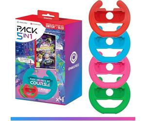Oniverse Jeu Nickelodeon Kart Racers 2: Grand Prix (Code téléchargement) + Pack de 4 volants Joy Con pour Nintendo Switch et Switch OLED