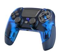 Oniverse Manette PS4 PS3 PC ANDROID iOS, sans fil, Sortie Casque Stéréo, Vibrations réglables, Pavé tactile, boutons macro, mode Turbo, Wake up, Gyroscope 6 axes, Revolt (Neptune Blue/Bleu)