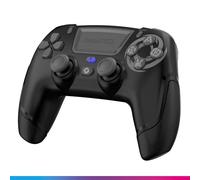 Oniverse Manette sans fil pour PS4 PS3 PC ANDROID iOS, Sortie Casque, Joystick Hall Effect, Batterie Rechargeable 1000mAh, boutons macro, mode Turbo, Wake up, Gyroscope 6 axes, Revolt Wasp Black