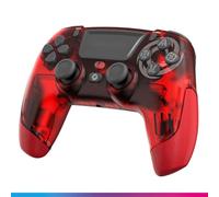 Oniverse Manette sans fil pour PS4 PS3 PC ANDROID iOS, Sortie Casque, Joystick Hall Effect, Batterie Rechargeable 1000mAh, boutons macro, mode Turbo, Wake up, Gyroscope 6 axes, Revolt Mars Red