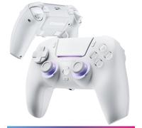 Oniverse Manette sans fil pour PS5/PC/Steam Deck - Starion - Joystick et gâchette Hall Effect, Palettes macro programmables, Gâchettes L4/R4, Pavé tactile, Anti-Drift, Bluetooth/USB-C - White