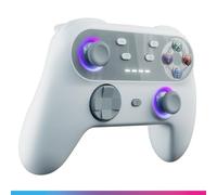 Oniverse Manette sans fil pour Switch/Switch 2/Lite/OLED/PC/Mobile, Joysticks Hall Effect, Gyroscope, boutons macro, Mode Turbo et Vibrations réglables, LED, Autonomie 6h - Walli (Retro Grey/Gris)