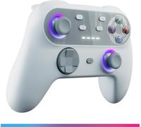 Oniverse Manette sans fil pour Switch/Switch 2/Lite/OLED/PC/Mobile, Joysticks Hall Effect, Gyroscope, boutons macro, Mode Turbo et Vibrations réglables, LED, Autonomie 6h - Walli (Retro Grey/Gris)