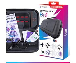 Oniverse Pochette Switch 2 Starter kit 8 en 1 - Housse de Transport, Protection Écran compatible avec Nintendo Switch 2, Câble USB-C et Adaptateur, Séparateur Audio, Kit de nettoyage
