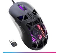 Oniverse Souris Gaming Filaire Haute Performance à LED - Capteur Optique 12 800 DPI, Ultra légère, Polling Rate 1 000 Hz, 7 Boutons programmables, pour PC/Mac/PS5/PS4 - Kryo (Nocta Black)