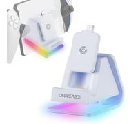 Oniverse Station de Charge Rapide pour PS Portal - Quantar - Chargeur sans Fil, Connecteur USB-C Amovible, Port USB-A additionnel pour Manette, 8 Modes d'éclairage LED, Support antidérapant
