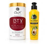 OniX Liss BTX Capilar Bio Performance 1000g - Btx Capillaire - Répare, Nourrit & Réduit les Frisottis - creme de Soin sans rincage Keragold Offert (Aléatoire)