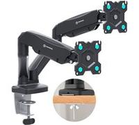 ONKRON Support 2 Ecran PC de 13-32 Pouces Poids de 8 kg Chacun, Bras 2 Ecran Ressort à Gaz avec VESA 75x75 & VESA 100x100 - Support Double Ecran Plein Mouvement Noir, G160-B
