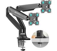 ONKRON Bras Double Ecran PC Pour 13-32 Pouces, Poids jusqu'à 9 kg - Max VESA 100x100/ Inclination -90°/+45°, Tournant 180°, Pivotant 360°, G200-B Noir Noir G