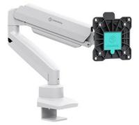 ONKRON Bras Ecran PC 13"-32" , 10 kg max, Support de Bureau Ressort à Gaz VESA 75x75 & VESA 100x100, Bras d'Écran Articulé G80-BW Blanc Noir et Blanc