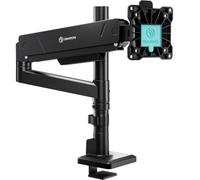 ONKRON Bras Ecran PC 17-45 Pouces, 15 kg, VESA 75x75-100x100, G70-B | Support écran PC articulé, rotation à 360°, hauteur réglable, écrans plats et incurvés, gaming, design & bureau, noir