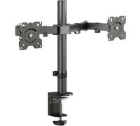 ONKRON Bras Ecran PC 2 Ecran 13-32 Pouces, Bras d'Écran Double Poids de 8 kg (x2), Support Ecran PC 2 Ecran Rotatif VESA 75x75-100x100, Support Moniteur Bureau Pivotant Inclinable Noir D221E-B