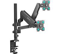 ONKRON Bras Ecran PC 2 Ecran de 13-32 Pouces, Pied Ecran PC Double Poids de 8 kg Chacun - Support Ecran PC 2 Ecran VESA 75x75-100x100/Bras Double Ecran PC Inclinable Pivotant Rotatif G140-B Noir