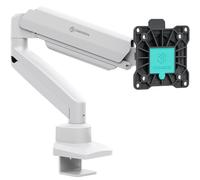 ONKRON Bras Ecran PC de 13-32 Pouces Poids de 10 kg, Support Ecran PC Bureau Ressort à Gaz VESA 75x75 & VESA 100x100, Bras d'Écran Articulé, Pied Écran Ordinateur, Monitor Arm Noir et Blanc G80-BW