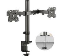 ONKRON Support Ecran PC 2 Ecran 13-32 Pouces, Bras d'Écran Double Poids de 8 kg (x2), Bras Ecran PC 2 Ecran Rotatif VESA 75x75-100x100, Support Moniteur Bureau Pivotant Inclinable Noir D221E-B