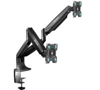 ONKRON Bras Ecran PC Double de 13-32 Pouces, Support Ecran PC pour Deux Écrans 9 kg Chacun, Support Écran Bureau VESA 75x75 & VESA 100x100 Ressort à Gaz, Bras Articulé Écran Noir G200-B