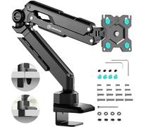 ONKRON Bras Ecran PC pour 13-34 Pouces, Support Ecran PC Bureau Poids de 10 kg, Bras d Écran Ressort à Gaz VESA 75x75 & VESA 100x100, Support Moniteur Bureau Plein Mouvement Noir G90-B