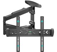 ONKRON Bras TV Mural Articulé Long pour 40-75 Pouces, Support Mural TV Universel Poids de 35 kg, Fixation Murale TV VESA 100x100-400x400, Support Television Pivotant Inclinable Noir NP47-B