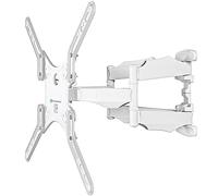 ONKRON Bras TV Mural Articulé pour 37-70 Pouces, Accroche Television Murale Poids de 36,4 kg, Support Mural TV Orientable VESA 100x100-400x400, Support Television Mouvement Complet Blanc M5-W