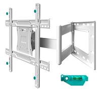 ONKRON Support Mural TV Orientable et Inclinable 40-75 Pouces, Support TV Mural 68 kg, Accroche Television Murale VESA 100x100-600x400, Fixation Murale TV, Bras Télé Longue Portée Blanc M7L-W