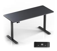 ONKRON Bureau Assis Debout avec Plateau 140 x 60 cm, Table Réglable en Hauteur Electrique avec Moteur - Bureau Qui Monte et Qui Descend Max Charge de 60 kg/Table Assis Debout Electrique WDT221E Noir