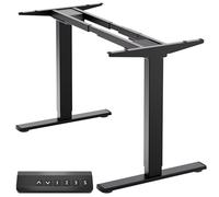 ONKRON Cadre Bureau Assis Debout Electrique avec 2 Moteurs, Pied de Bureau Reglable en Hauteur Electrique Charge de 100 kg - Table Ajustable en Hauteur/Table Assis Debout Electrique CDF222E-B Noir