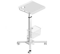 ONKRON Petit Bureau avec roulettes Charge Optimale de 8 kg, Table de Lit Roulante, Poste de Travail Réglable en Hauteur, Table Ordinateur Portable, Bureau Mobile Ajustable Roulant Blanc LMG30-W