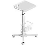 ONKRON Petit Bureau avec roulettes Charge Optimale de 8 kg, Table de Lit Roulante, Poste de Travail Réglable en Hauteur, Table Ordinateur Portable, Bureau Mobile Ajustable Roulant Blanc LMG30-W