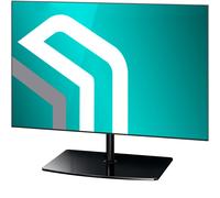 ONKRON Pied TV Verre Trempé 32-75 Pouces, 40 kg, Max VESA 400x400, PT3-B | Pied TV sans percer, hauteur réglable jusqu’à 1100 mm, structure stable, montage simple, pour salon et bureau, noir