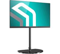 ONKRON Pied TV en Verre Trempé pour 30-60 Pouces, Support TV sur Pied, Poids de 41 kg, Pied Television Universel VESA 100x100-400x400 Support Television Pivotant Hauteur Réglable Noir TS5060-B