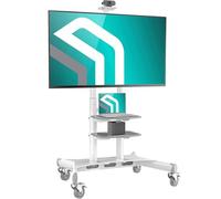 ONKRON Support TV roulettes pour 50-86 Pouces TV, Ecran sur Pied Mobile Poids jusqu'à 90,9 kg, Pied TV sur Roulette VESA 200x200-800x500/Meuble TV sur roulettes Hauteur Réglable TS1881-W Blanc