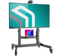 ONKRON Professionnel Support TV Roulettes 50"-100" , Support Ecran Mobile 120 kg - Meuble TV Max VESA 1000x600 / Chariot à Roulettes Réglable TS1991-B Noir G