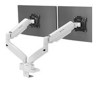 ONKRON Bras Double Ecran PC pour Deux 13-32 Écrans Jusqu’à 10 kg chacun, Support Double Ecran PC VESA 75x75 & 100x100, Bras Articulé Écran Ressort à Gaz, Support Ecran Bureau Blanc G160-BW