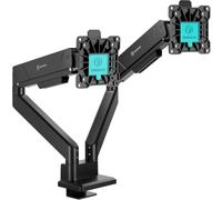 ONKRON Support Double Ecran PC 13"-32", 2x9 kg, Max VESA 100x100, G200-B | Bras double écran, portée jusqu’à 615 mm, ressorts à gaz, hauteur réglable, gestion des câbles, bureau & création, noir