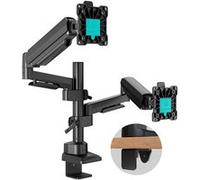 ONKRON Support Ecran PC 2 Ecran de 13" - 32" Poids de 8 kg Chacun, Bras d'Écran Double avec VESA 75x75 & 100x100 - Support Moniteur Bureau, Plein Mouvement G140-B Noir