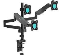 ONKRON Support Ecran PC 3 Ecran 13-32 Pouces, Bras Ecran PC 3 Ecrans Poids de 8 kg Chacun, Support Triple Ecran VESA 75x75 & VESA 100x100, Bras Articulé pour Écran Bureau Plein Mouvement Noir G280-B
